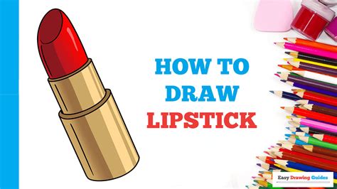 lipstick drawing easy|lipstick drawing instructions printable.